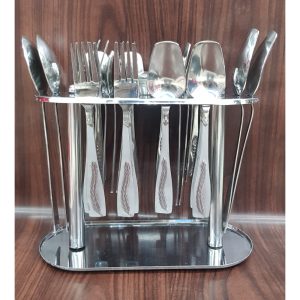 Stainless Steel Spoons Forks Cutlery Set With Holder Stand Pakistan