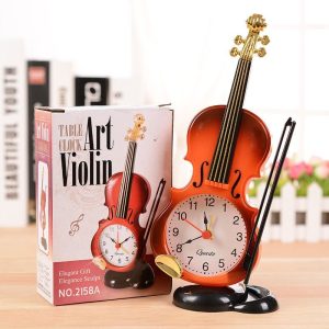 Creative Table Clock Student Violin Home Decorate Pakistan