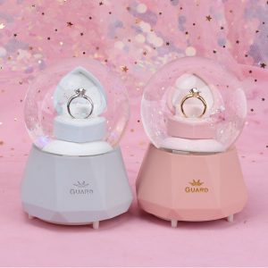 Diamond Ring Snow Globe Crystal Ball Rotating Music Box Pakistan