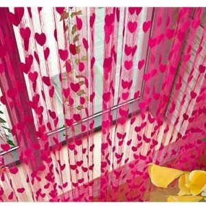 Door Window Curtain Heart Design Wedding Bedroom Pakistan