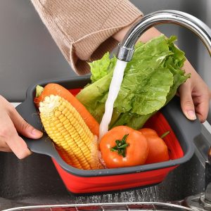 Foldable Silicone Kitchen Organizer Fruit Vegetable Strainers Pakistan