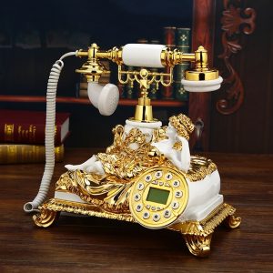 Vintage Golden Sleeping Lady Landline Phone Corded Retro Telephone Pakistan